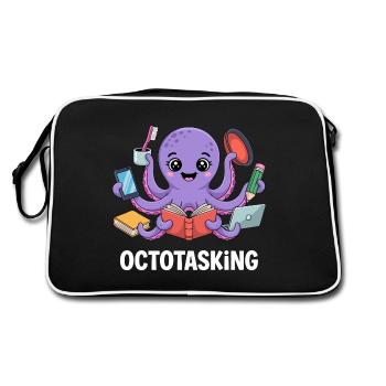 Octotasking octopus en mode multitâche - Sac Retro - noir/blanc - Dos