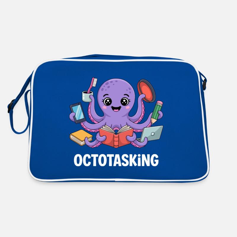 Octotasking Krake im Multitasking Modus Retro Tasche