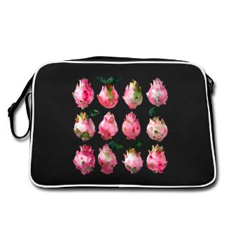 Art exotique de l’aquarelle Pitaya - Sac Retro - noir/blanc - Dos
