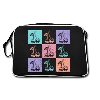 Cerises, couleurs vives de l’été - Sac Retro - noir/blanc - Dos