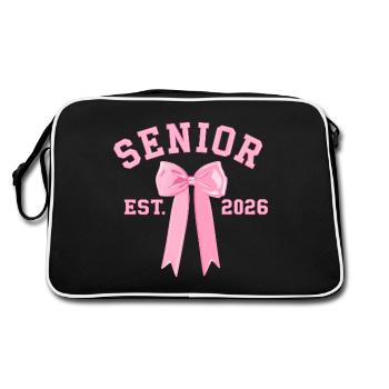 Senior 2026 Pink Bow - Retro Bag - black/white - Back