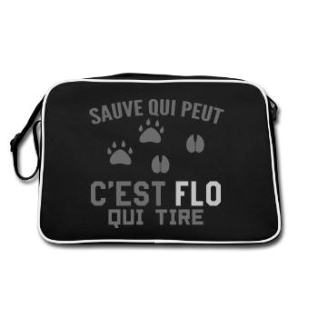 C'est Flo Qui Tire Humour Chaseur Florian Florent - Sac Retro - noir/blanc - Dos