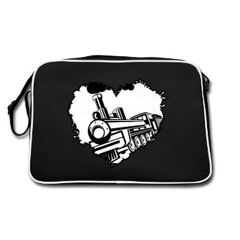 Conducteur de train Ouvrier ferroviaire - Sac Retro - noir/blanc - Dos