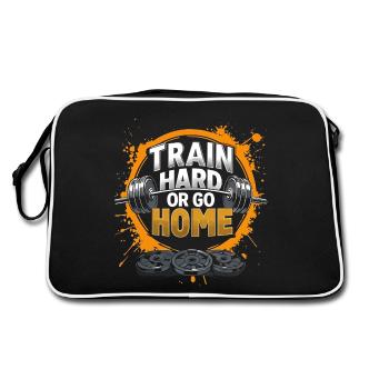 Train hard or go home, gym - Retro Bag - black/white - Back