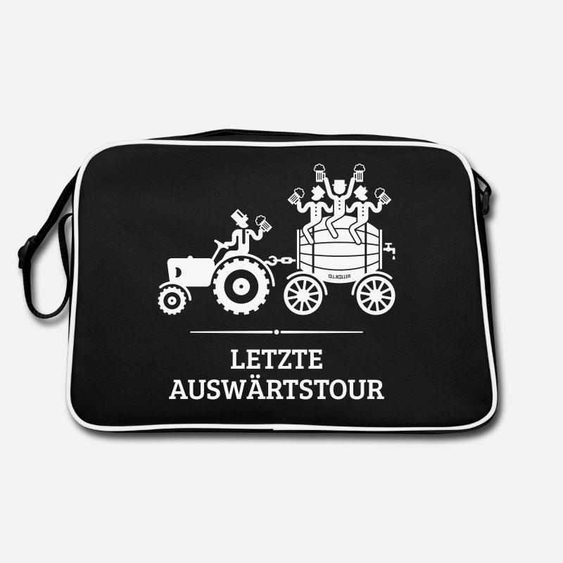 Letzte Auswärtstour (Trecker / Bierfass / JGA / W) Retro Tasche