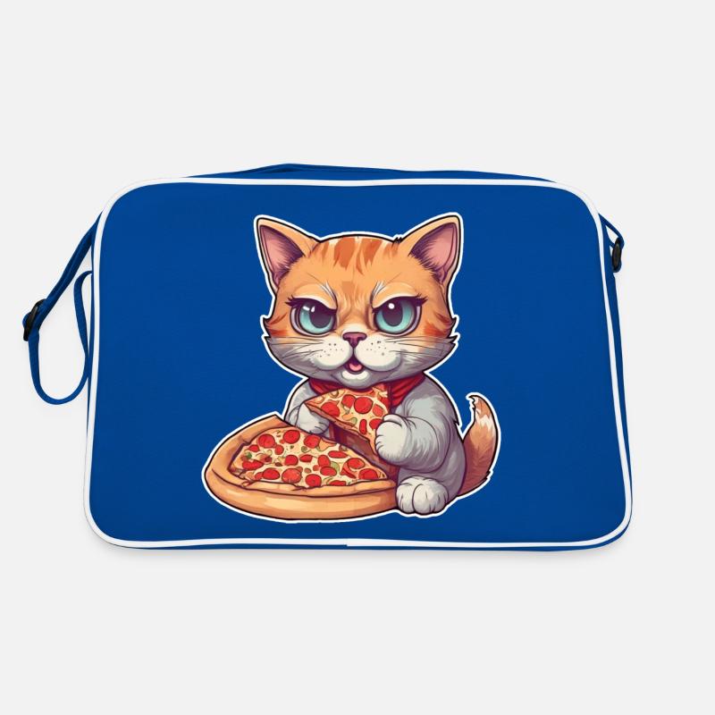 Le chat adore la pizza Sac Retro