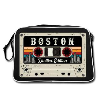 Vintage Boston City - Retro Bag - black/white - Back