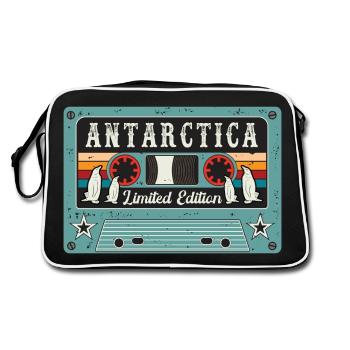 Vintage Antarctica with Penguin - Retro Bag - black/white - Back