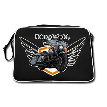 Chopper // Custom // Motorcycle - Retro Bag - black/white - Back