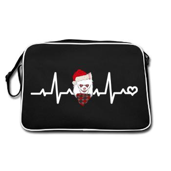 Chapeau de Noël Chihuahua Blanc Fréquence Cardiaque ECG - Sac Retro - noir/blanc - Dos