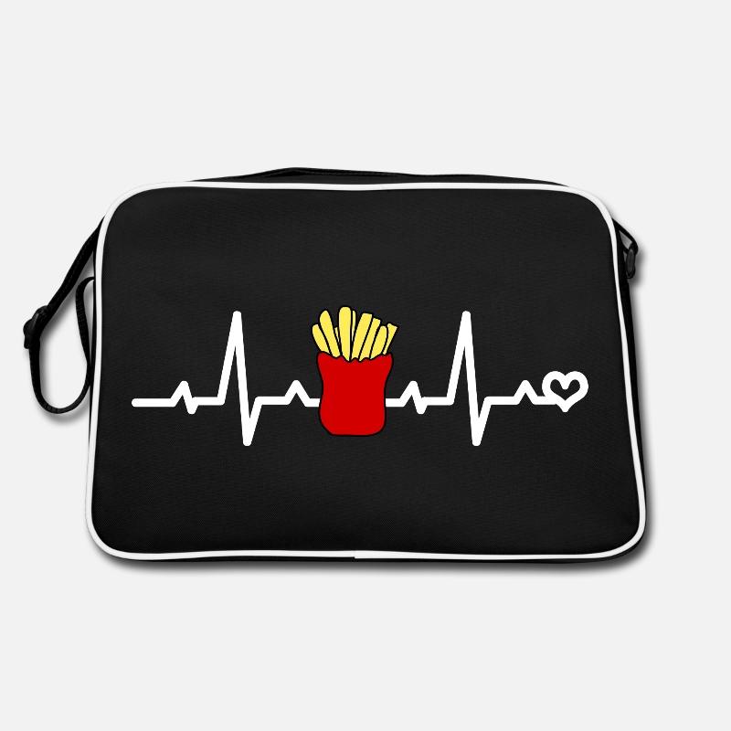 Pommes - Retro Tasche - Schwarz/Weiß