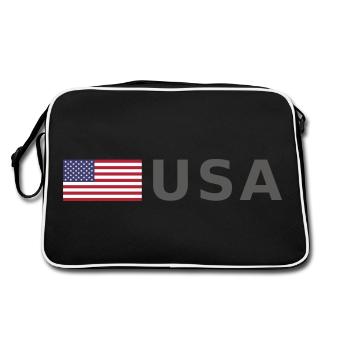 ÉQUIPE États-Unis Drapeau américain devant la police de caractères - Sac Retro - noir/blanc - Dos