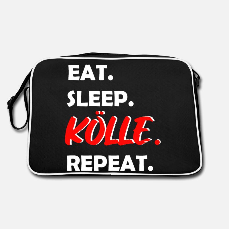 Eat Sleep Kölle Repeat Köln Kölner Kölnerin Kölsch Retro Tasche