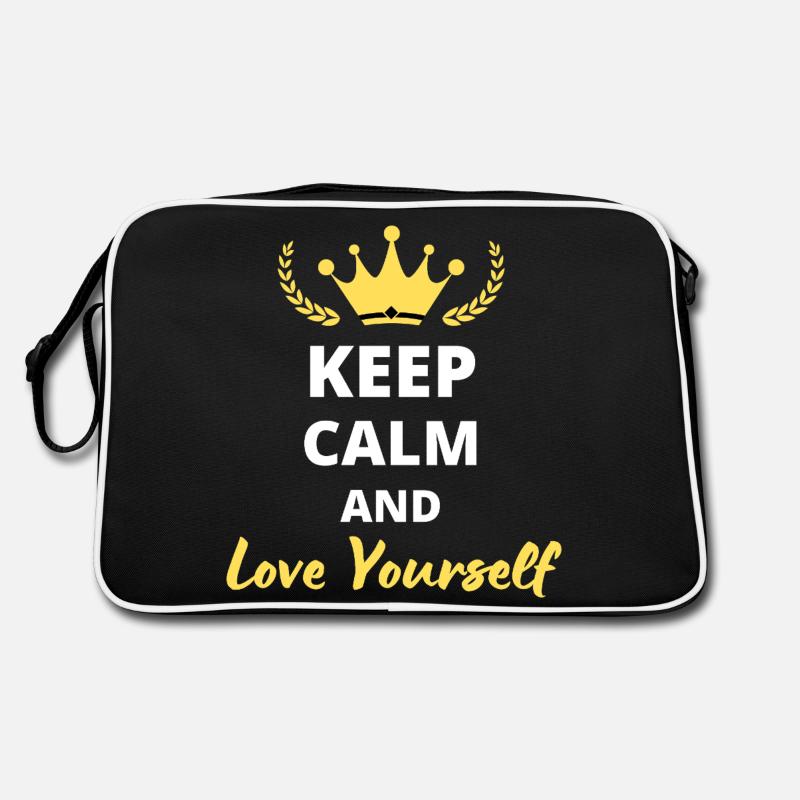 Bleib ruhig und liebe dich selbst Retro Tasche