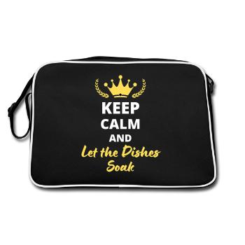 "Keep Calm and Let the Dishes Soak" - Flemme - Retro Bag - black/white - Back