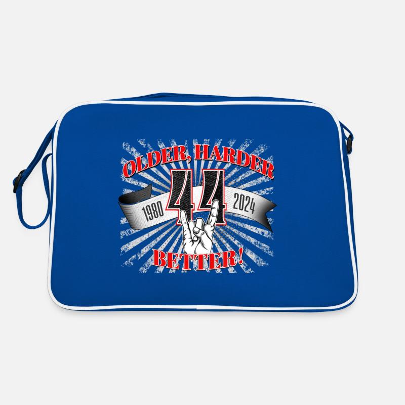 44. Geburtstag eines Metalfan oder Motorradfahrer Retro Tasche
