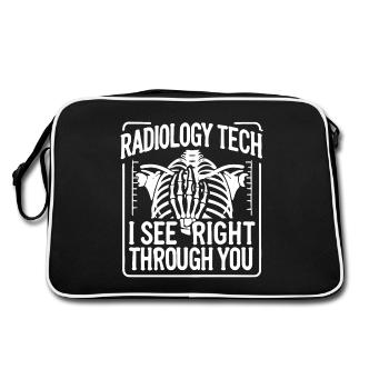 Radiology Tech X-Ray Skeleton Humor - Retro Bag - black/white - Back