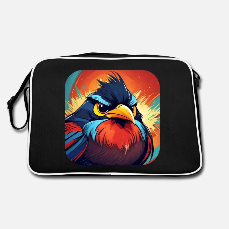 Grimmiger Vogel Retro Tasche