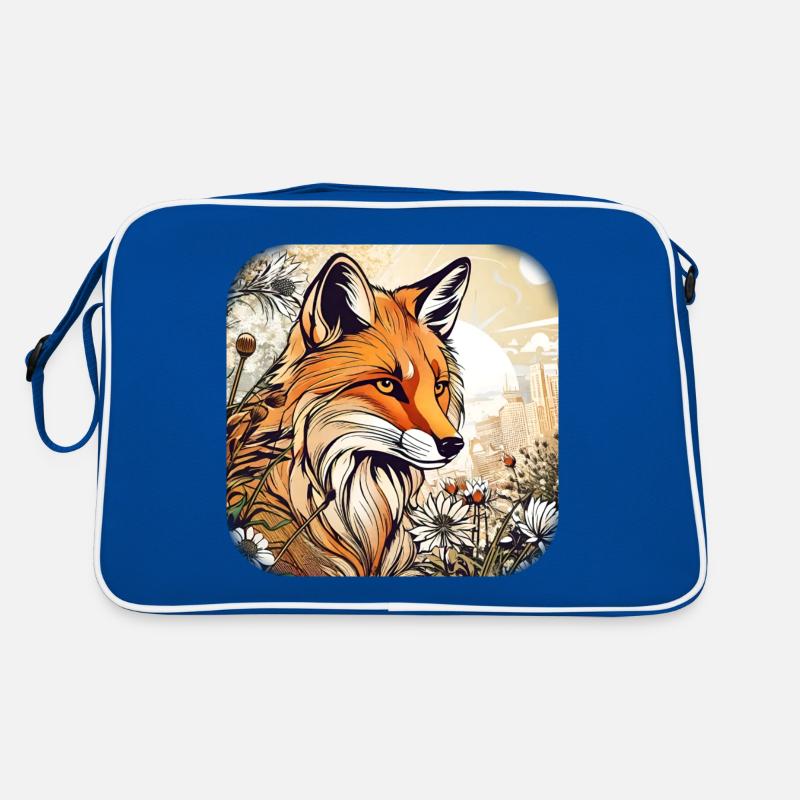 Fox with flowers Retro Bag