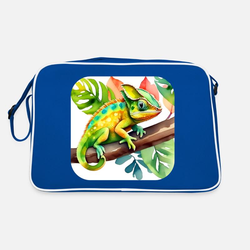 Süßes Chameleon Retro Tasche
