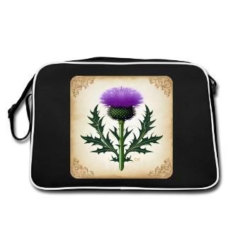 Thistle as coat of arms II - Retro Bag - black/white - Back