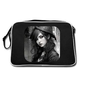 Mysterious girl in Victorian style - Retro Bag - black/white - Back
