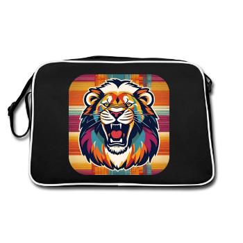 Lion rugissant dans un style rétro - Sac Retro - noir/blanc - Dos