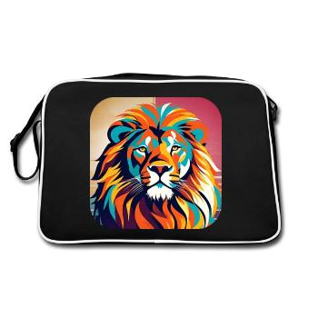 Fier lion dans un style rétro - Sac Retro - noir/blanc - Dos