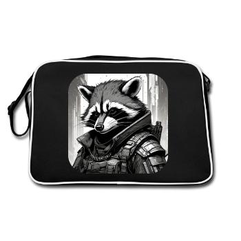 Casual Cyberspace Raccoon - Retro Bag - black/white - Back