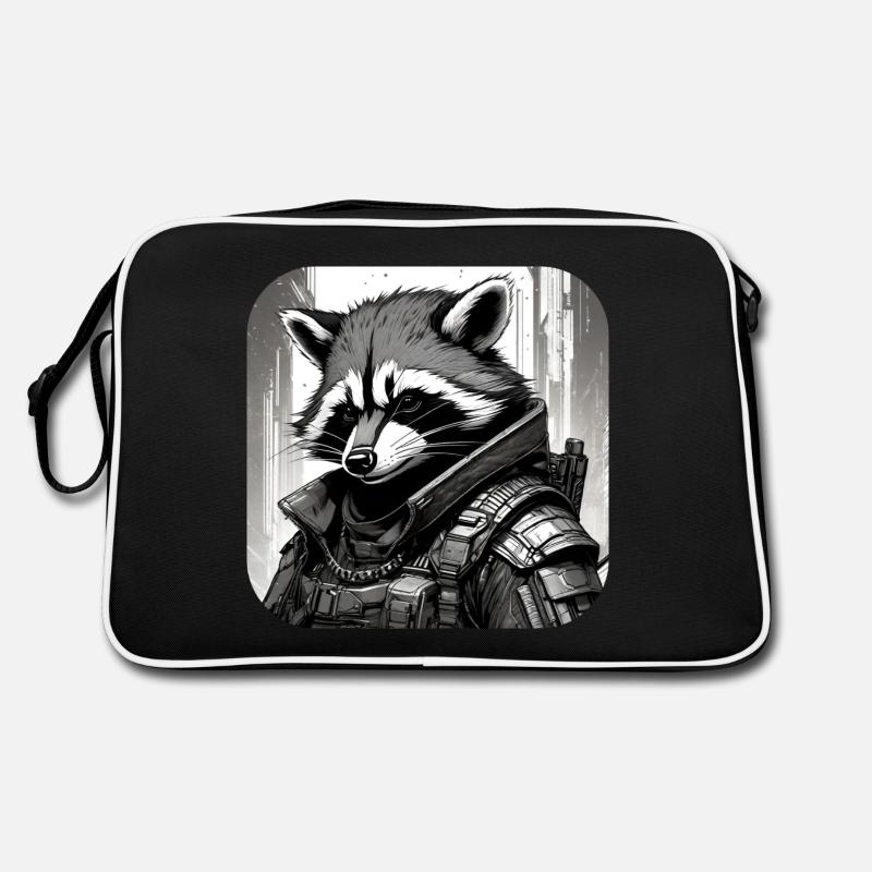 Lässiger Cyberspace Waschbär Retro Tasche