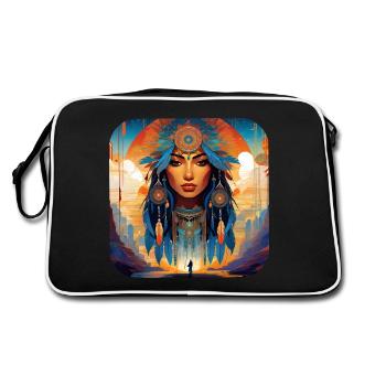 Chaman mystique avec plumes VI - Sac Retro - noir/blanc - Dos