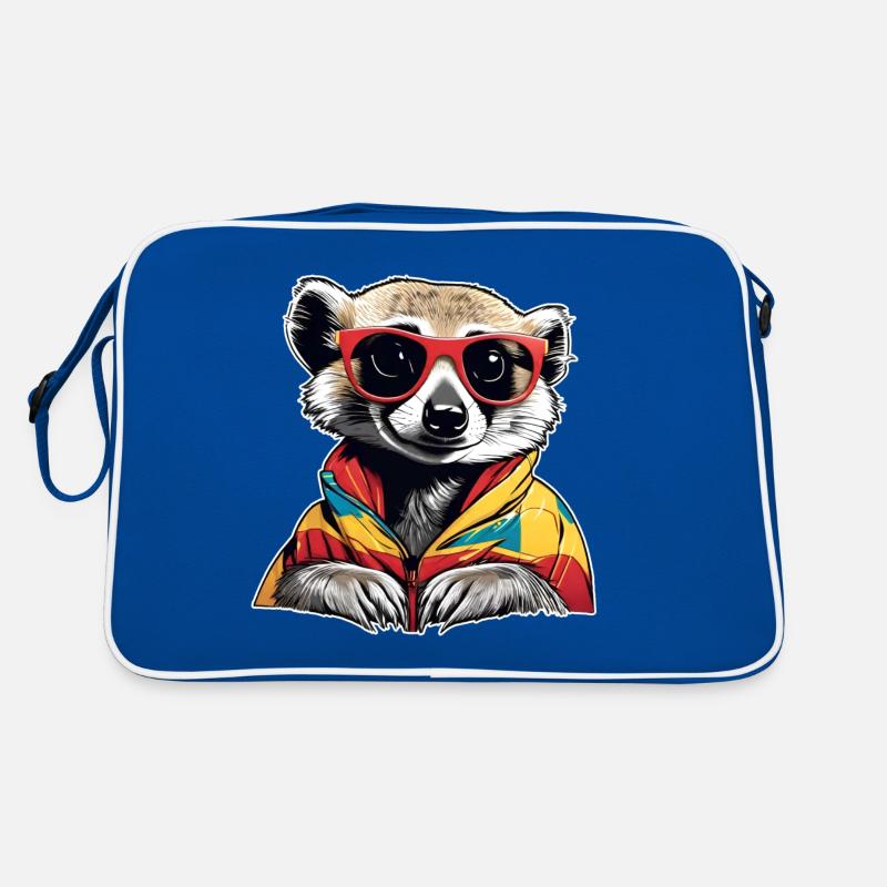 Freches Erdmännchen mit Sonnenbrille Retro Tasche