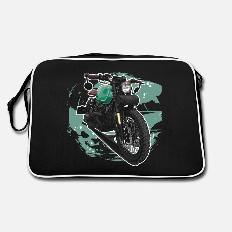 Bobber // Custom // Motorrad - Retro Tasche - Schwarz/Weiß