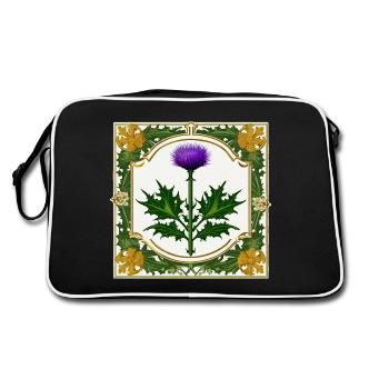 Thistle as coat of arms III - Retro Bag - black/white - Back