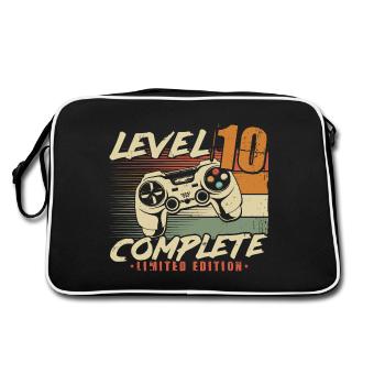 10th Birthday Level 10 Complete 10 Years - Retro Bag - black/white - Back