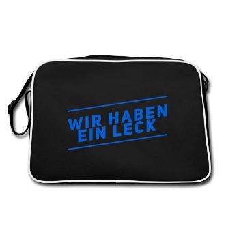 da ist ein Leck - Retro Tasche - Schwarz/Weiß - Hinten