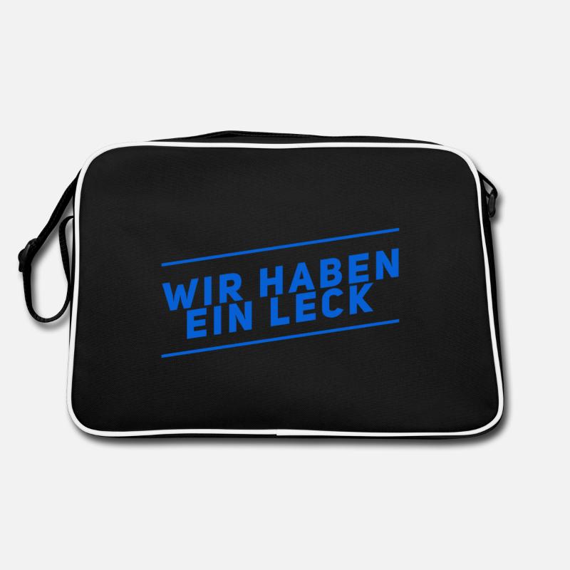 da ist ein Leck - Retro Tasche - Schwarz/Weiß