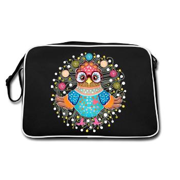 hibou qui jongle - Sac Retro - noir/blanc - Dos