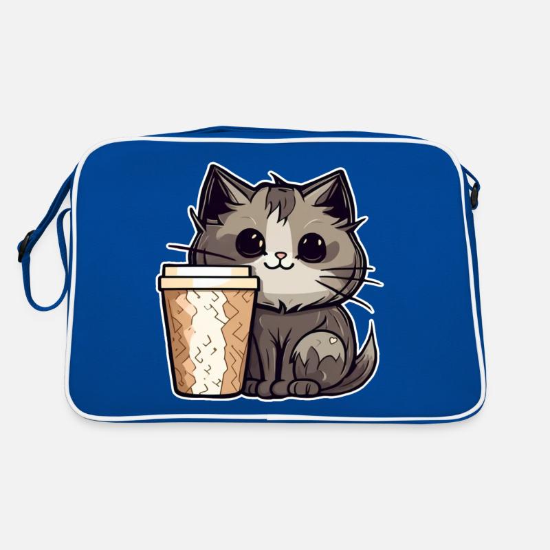 Chat de café mignon Sac Retro