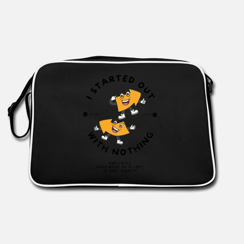 Nichts links oder rechts Karikatur Retro Tasche