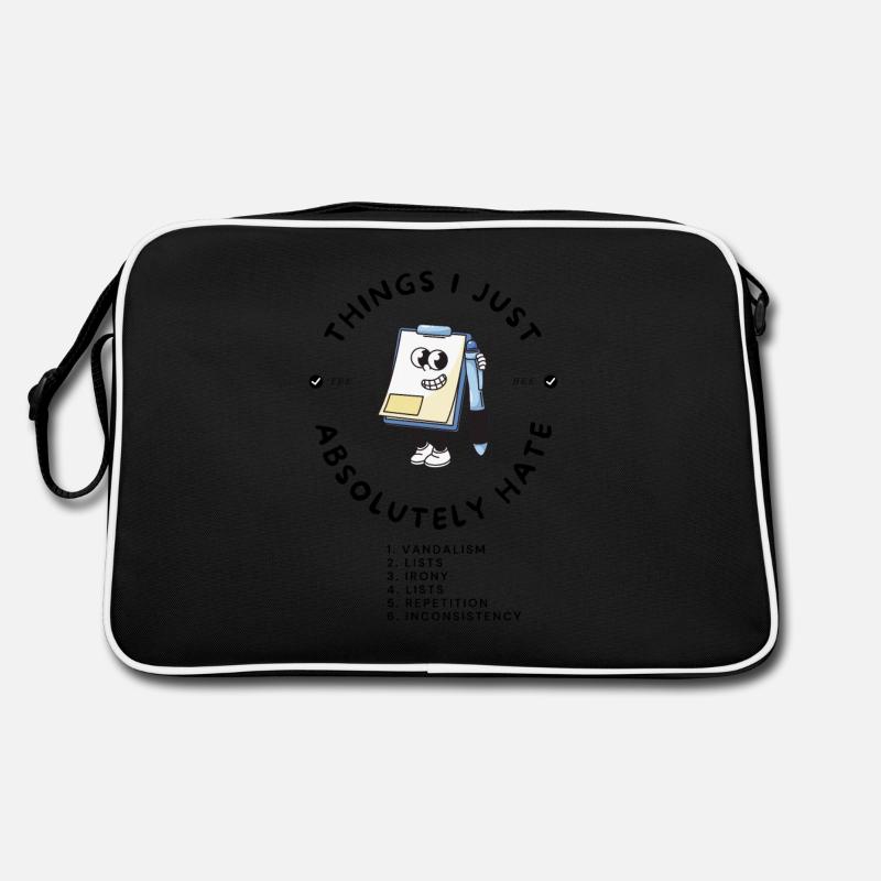 Ironie-Liste Karikatur Retro Tasche
