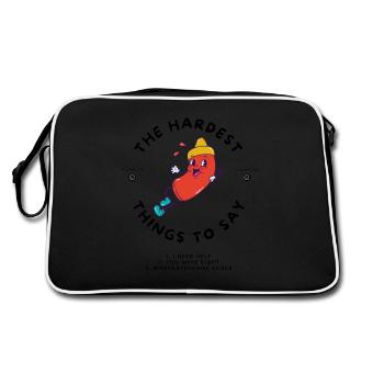 Karikatur mit der härtesten Soße - Retro Tasche - Schwarz/Weiß - Hinten