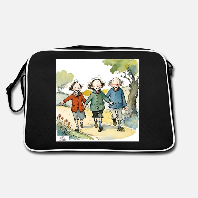 Vintage 3 amis - Sac Retro - noir/blanc