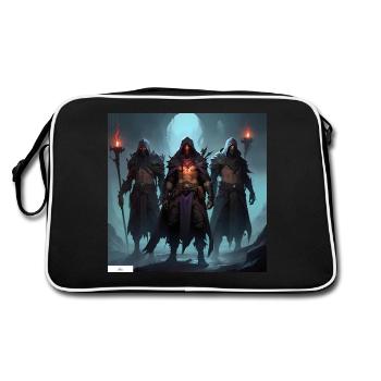 Vergessene Kriegerfreunde - Retro Tasche - Schwarz/Weiß - Hinten
