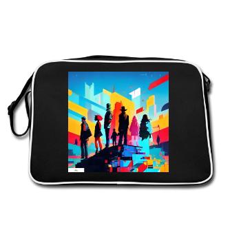 Amis du métavers - Sac Retro - noir/blanc - Dos