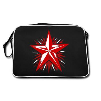 Etoile Rouge, Communisme, Marxisme - Sac Retro - noir/blanc - Dos
