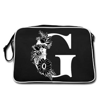 Lettre g floral noir et blanc - Sac Retro - noir/blanc - Dos
