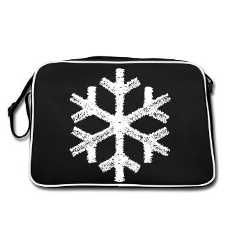 Snowflake Snow Winter Christmas Slide - Retro Bag - black/white - Back