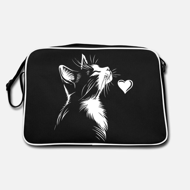 Chats mignons en forme de cœur de chat Sac Retro