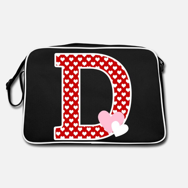 Lettre D cœur Sac Retro